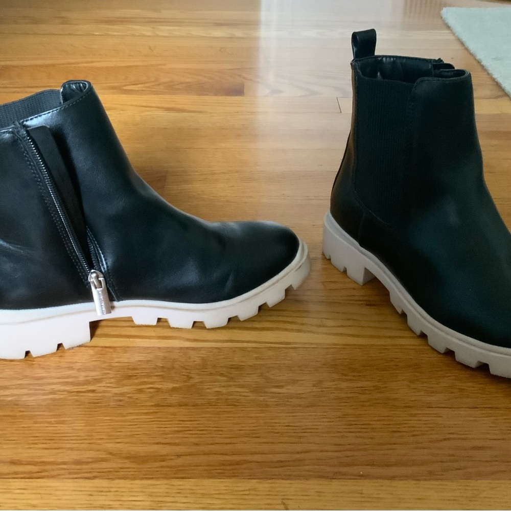 Marc Fisher Girls Black Boots with Pink Soles